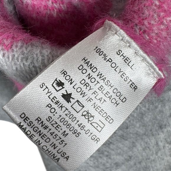 Pink Lily Gray & Hot Pink Striped Cropped Sweater, Size M - Picture 8 of 8